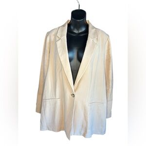 Nordstrom women’s beige jacket blazer sz L preloved no flaws